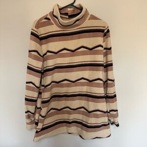 Mountain and Isles Striped Turtleneck Fleece